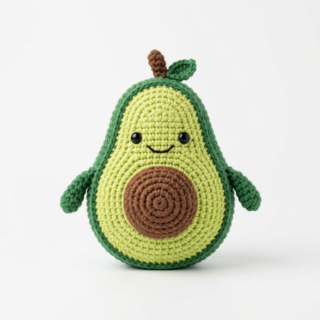 Avocado held in hands demonstrating tactile plush scale and soft texture