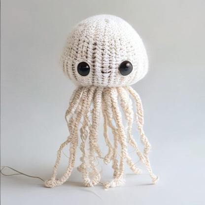 Ethereal Jellyfish Hanging Pattern held in hands demonstrating tactile plush scale and soft texture