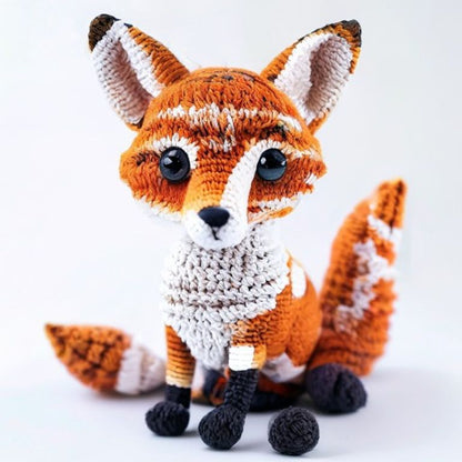 Fox held in hands demonstrating tactile plush scale and soft texture