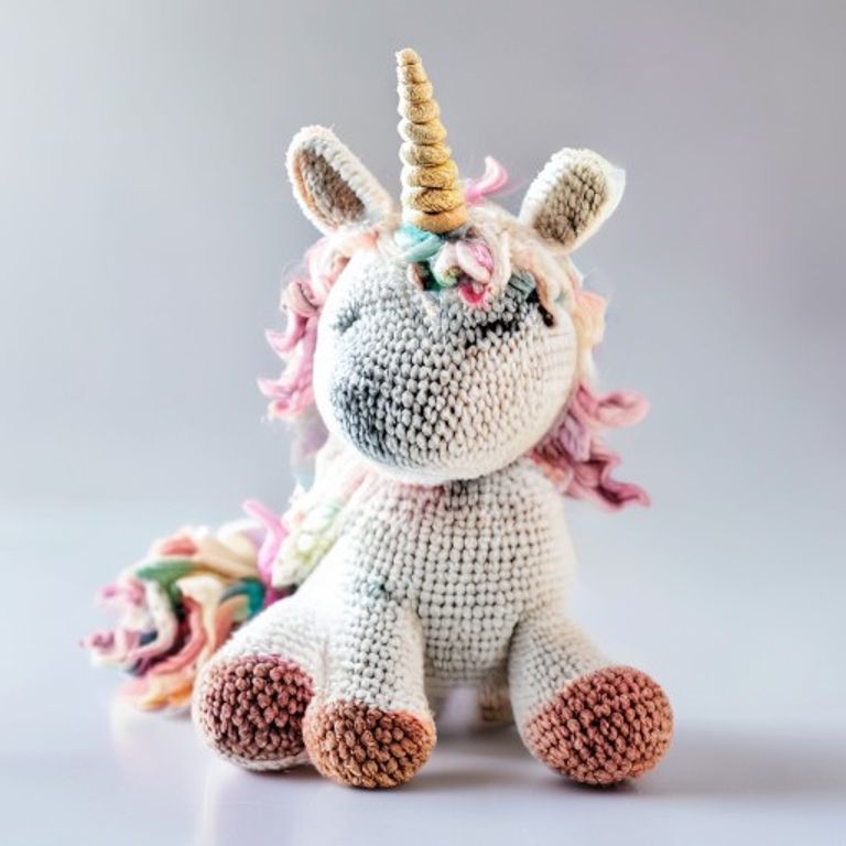 Sparkle Magical Unicorn Pattern held in hands demonstrating tactile plush scale and soft texture