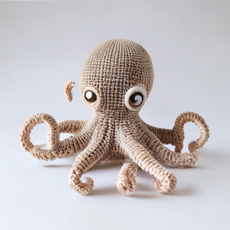 Octopus held in hands demonstrating tactile plush scale and soft texture