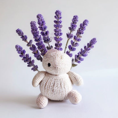 French Provence Lavender Bundle Pattern held in hands demonstrating tactile plush scale and soft texture
